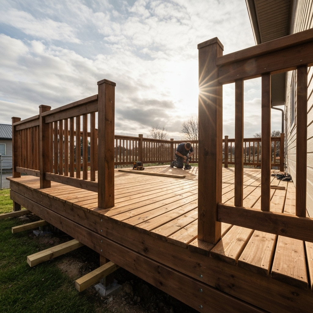 Wooden deck construction